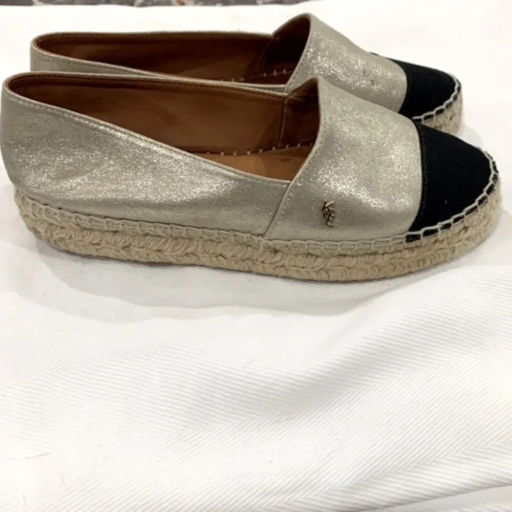 Kurt Geiger London Morella‎ Gold Leather Espadrilles Size 38